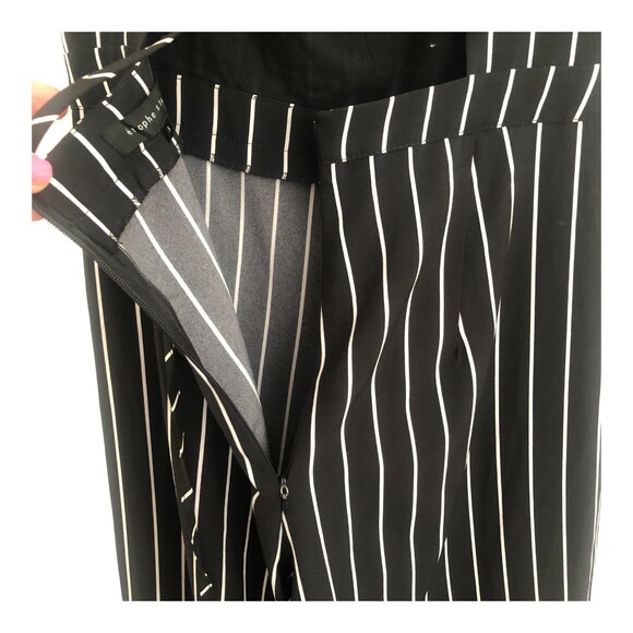 Etophe Studio's Wide Leg Stripe Flutter Sleeve Jumpsuit with Open Back S - Picture 4 of 15